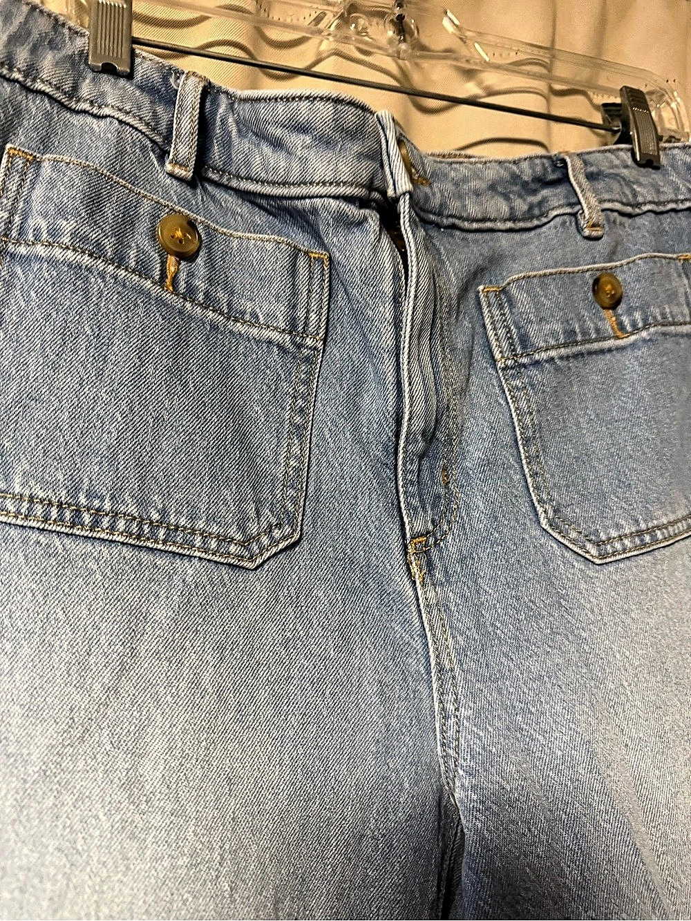 Loft The Palmer Wide Leg Crop Jeans Waist 32 Blue